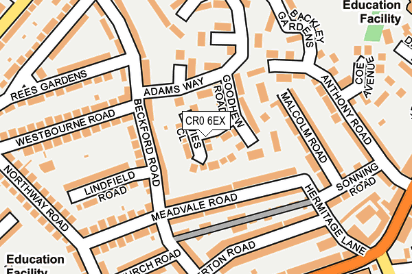 CR0 6EX map - OS OpenMap – Local (Ordnance Survey)
