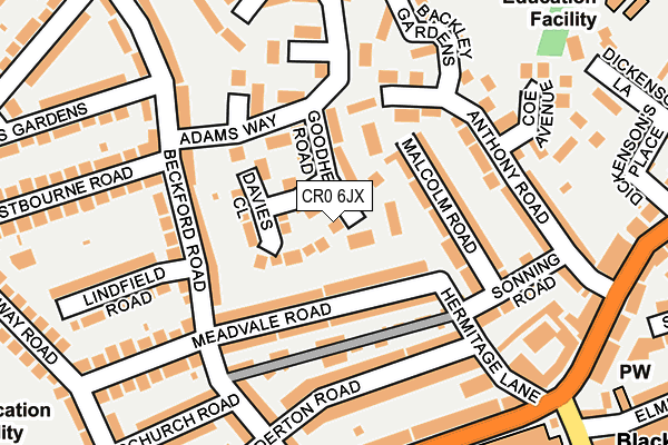 CR0 6JX map - OS OpenMap – Local (Ordnance Survey)