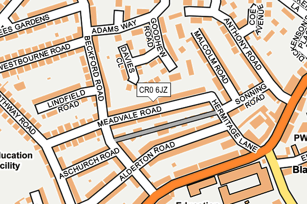 CR0 6JZ map - OS OpenMap – Local (Ordnance Survey)