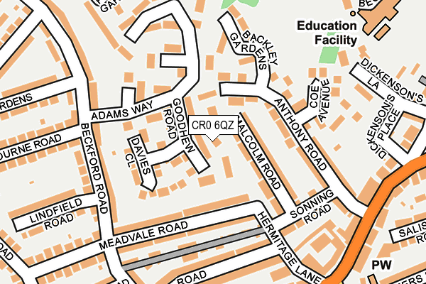 CR0 6QZ map - OS OpenMap – Local (Ordnance Survey)