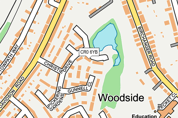 CR0 6YB map - OS OpenMap – Local (Ordnance Survey)