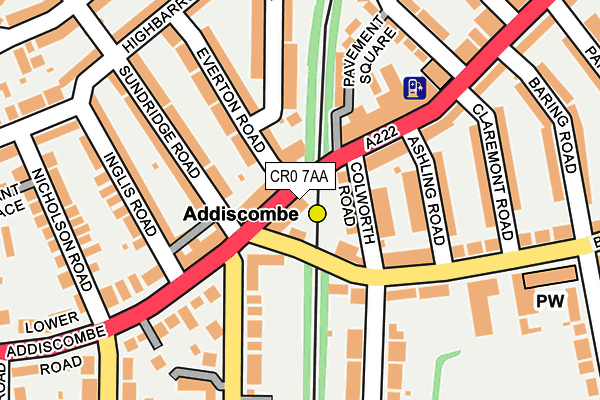 CR0 7AA map - OS OpenMap – Local (Ordnance Survey)