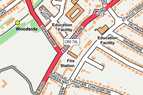 CR0 7AL map - OS OpenMap – Local (Ordnance Survey)