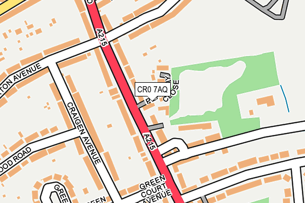 CR0 7AQ map - OS OpenMap – Local (Ordnance Survey)