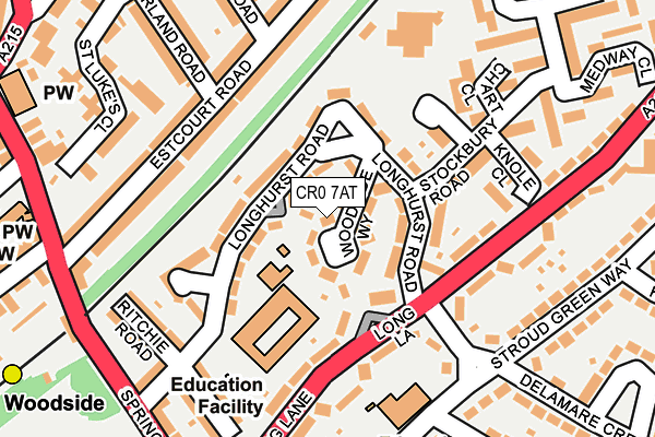 CR0 7AT map - OS OpenMap – Local (Ordnance Survey)