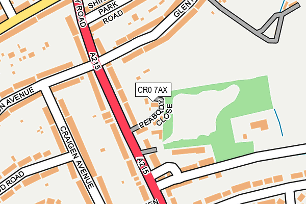 CR0 7AX map - OS OpenMap – Local (Ordnance Survey)
