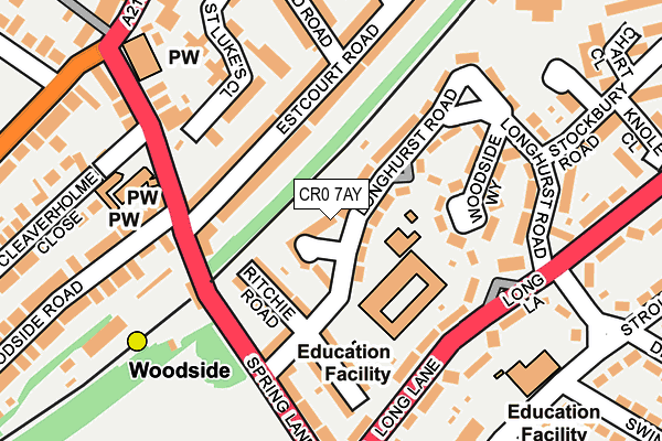 CR0 7AY map - OS OpenMap – Local (Ordnance Survey)