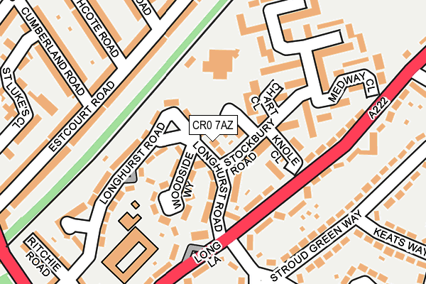 CR0 7AZ map - OS OpenMap – Local (Ordnance Survey)