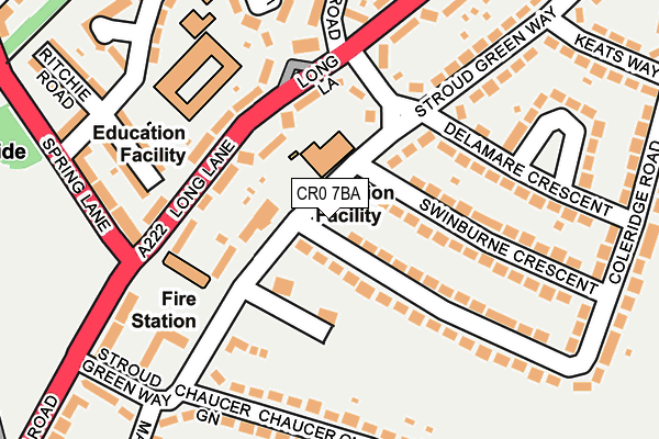 CR0 7BA map - OS OpenMap – Local (Ordnance Survey)