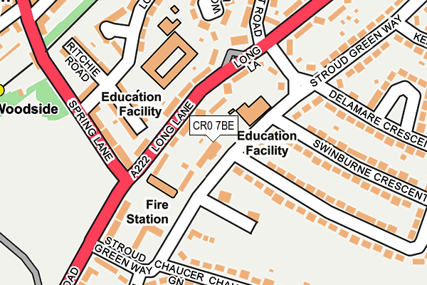 CR0 7BE map - OS OpenMap – Local (Ordnance Survey)