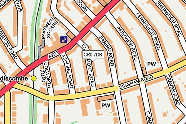 CR0 7DB map - OS OpenMap – Local (Ordnance Survey)