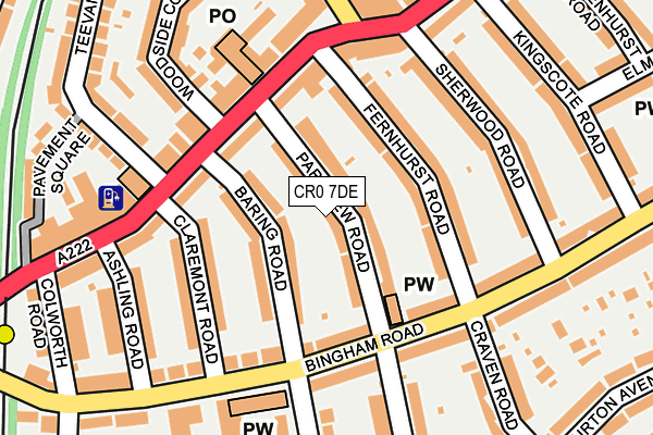 CR0 7DE map - OS OpenMap – Local (Ordnance Survey)