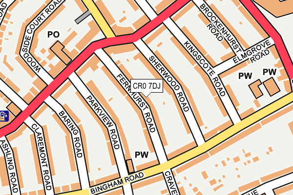 CR0 7DJ map - OS OpenMap – Local (Ordnance Survey)