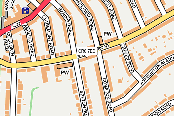 CR0 7ED map - OS OpenMap – Local (Ordnance Survey)