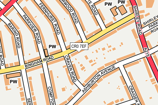 CR0 7EF map - OS OpenMap – Local (Ordnance Survey)