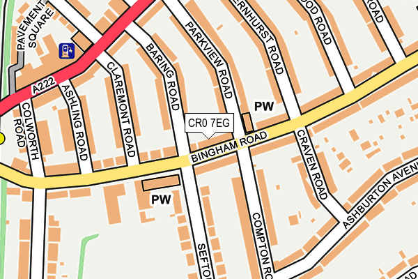 CR0 7EG map - OS OpenMap – Local (Ordnance Survey)