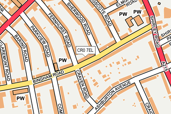 CR0 7EL map - OS OpenMap – Local (Ordnance Survey)