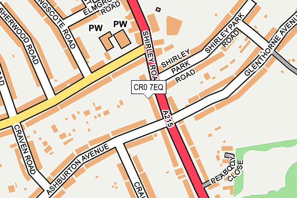 CR0 7EQ map - OS OpenMap – Local (Ordnance Survey)