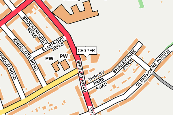 CR0 7ER map - OS OpenMap – Local (Ordnance Survey)