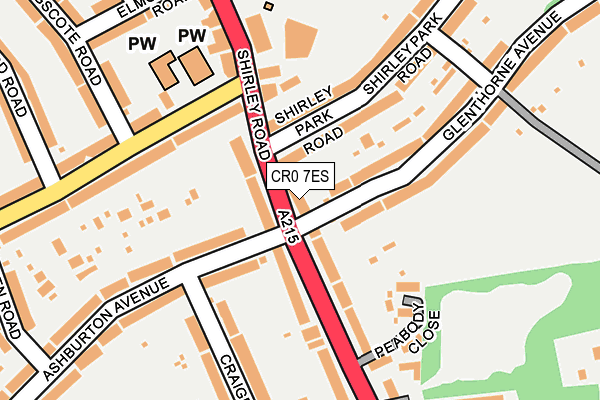 CR0 7ES map - OS OpenMap – Local (Ordnance Survey)