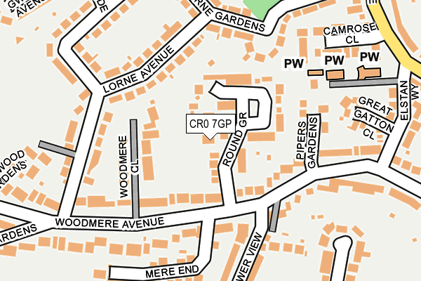 CR0 7GP map - OS OpenMap – Local (Ordnance Survey)