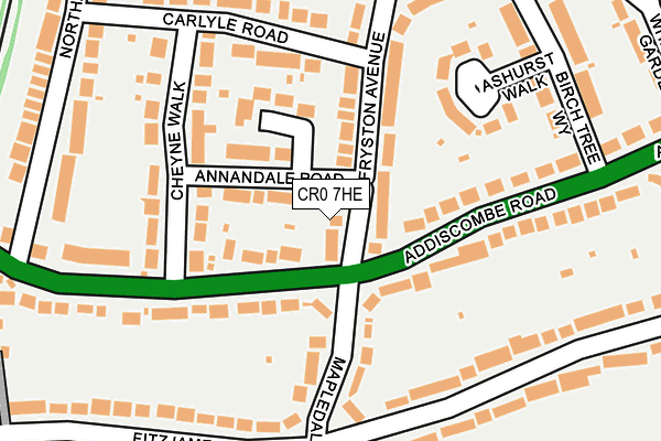 CR0 7HE map - OS OpenMap – Local (Ordnance Survey)