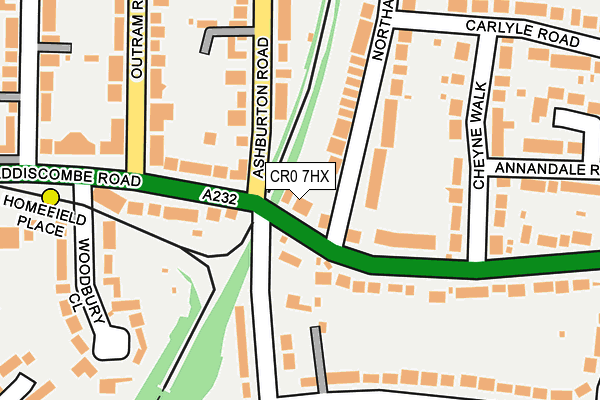 CR0 7HX map - OS OpenMap – Local (Ordnance Survey)