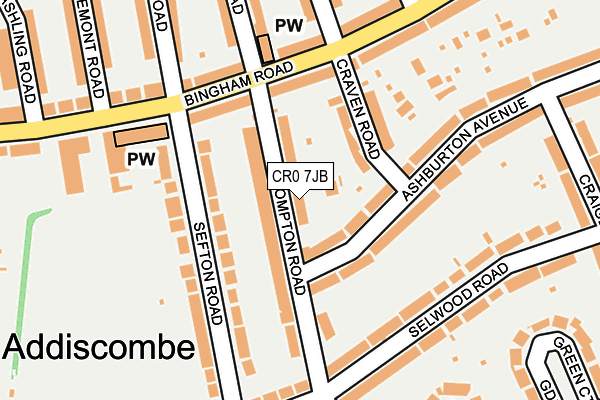 CR0 7JB map - OS OpenMap – Local (Ordnance Survey)