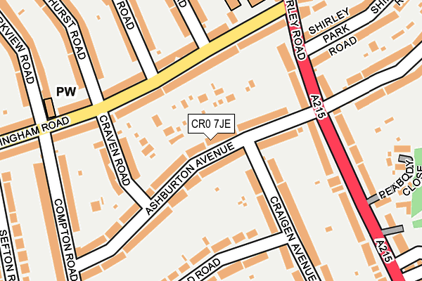 CR0 7JE map - OS OpenMap – Local (Ordnance Survey)