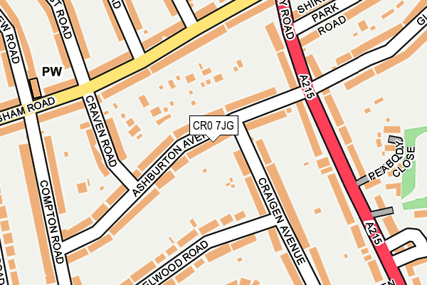 CR0 7JG map - OS OpenMap – Local (Ordnance Survey)