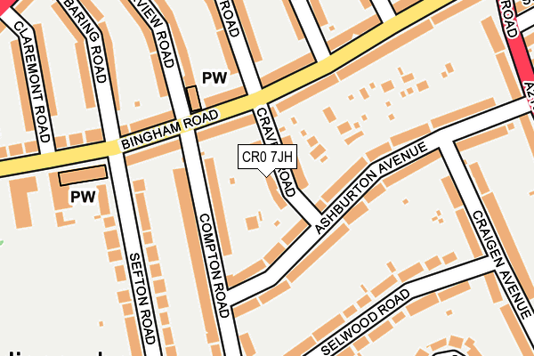 CR0 7JH map - OS OpenMap – Local (Ordnance Survey)