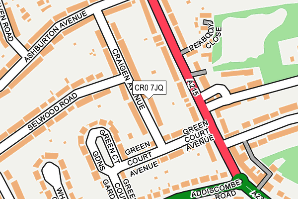 CR0 7JQ map - OS OpenMap – Local (Ordnance Survey)