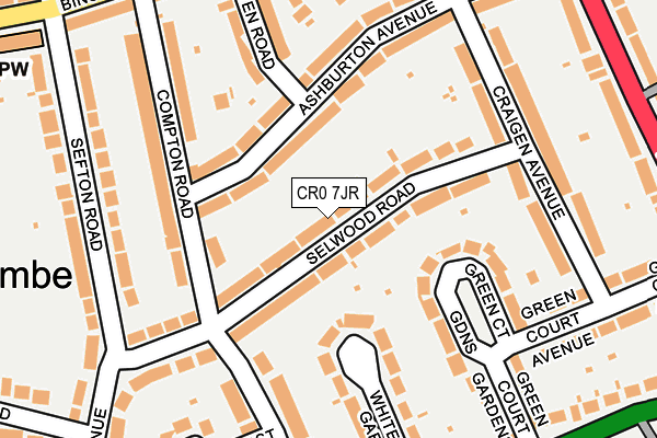 CR0 7JR map - OS OpenMap – Local (Ordnance Survey)