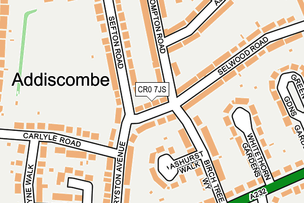 CR0 7JS map - OS OpenMap – Local (Ordnance Survey)