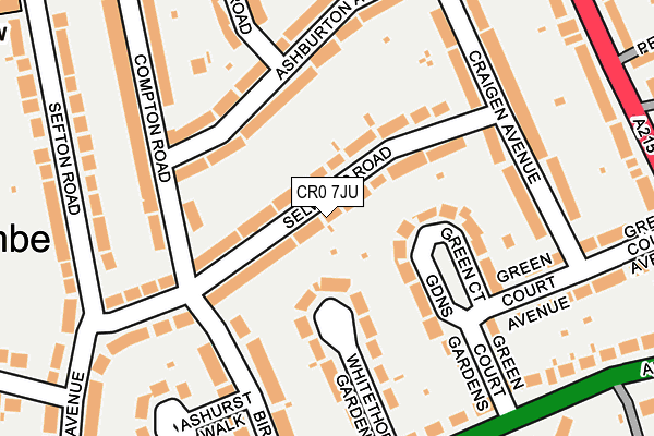 CR0 7JU map - OS OpenMap – Local (Ordnance Survey)
