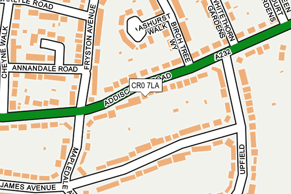 CR0 7LA map - OS OpenMap – Local (Ordnance Survey)