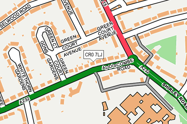 CR0 7LJ map - OS OpenMap – Local (Ordnance Survey)