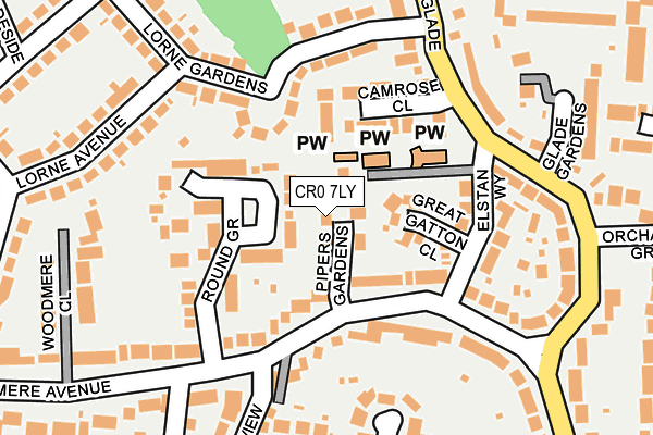 CR0 7LY map - OS OpenMap – Local (Ordnance Survey)