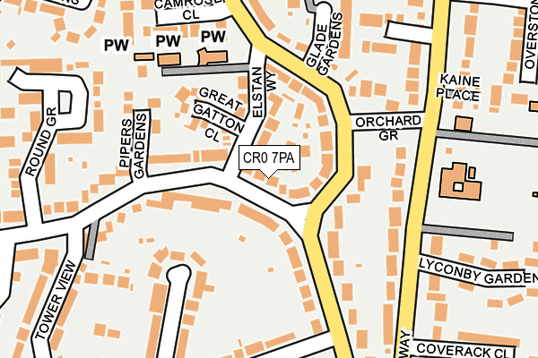 CR0 7PA map - OS OpenMap – Local (Ordnance Survey)