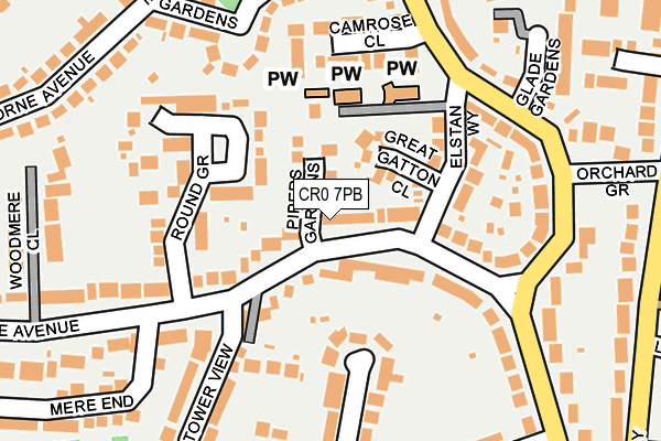 CR0 7PB map - OS OpenMap – Local (Ordnance Survey)