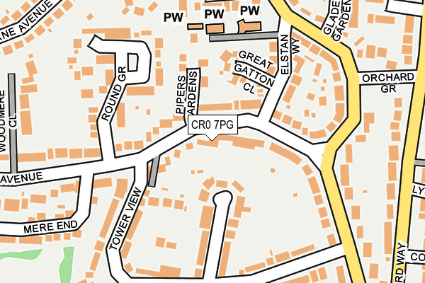 CR0 7PG map - OS OpenMap – Local (Ordnance Survey)