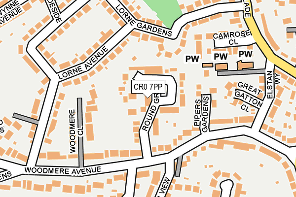 CR0 7PP map - OS OpenMap – Local (Ordnance Survey)