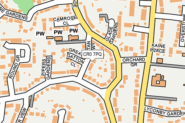 CR0 7PQ map - OS OpenMap – Local (Ordnance Survey)