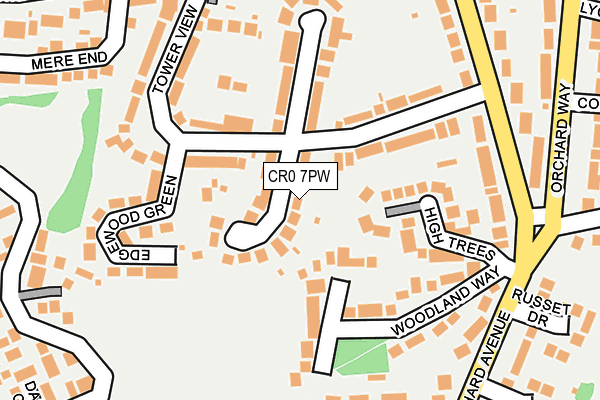 CR0 7PW map - OS OpenMap – Local (Ordnance Survey)