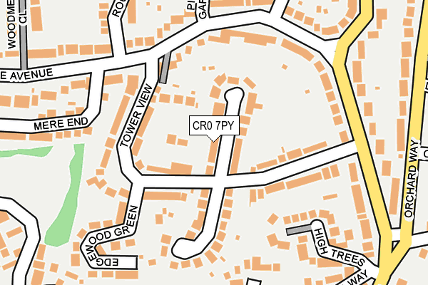 CR0 7PY map - OS OpenMap – Local (Ordnance Survey)