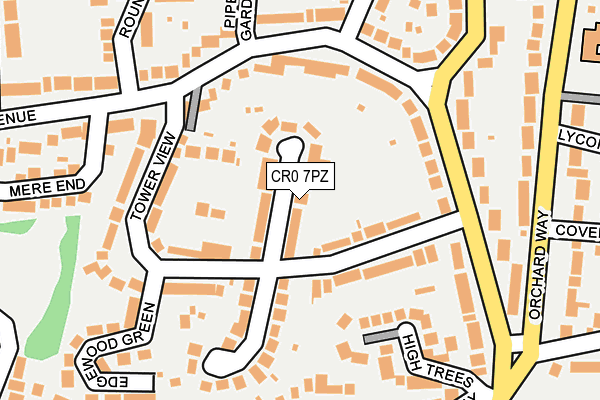 CR0 7PZ map - OS OpenMap – Local (Ordnance Survey)