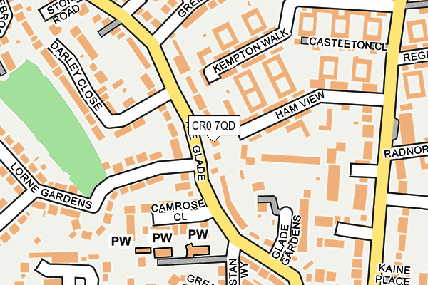 CR0 7QD map - OS OpenMap – Local (Ordnance Survey)
