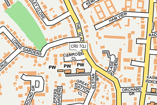 CR0 7QJ map - OS OpenMap – Local (Ordnance Survey)