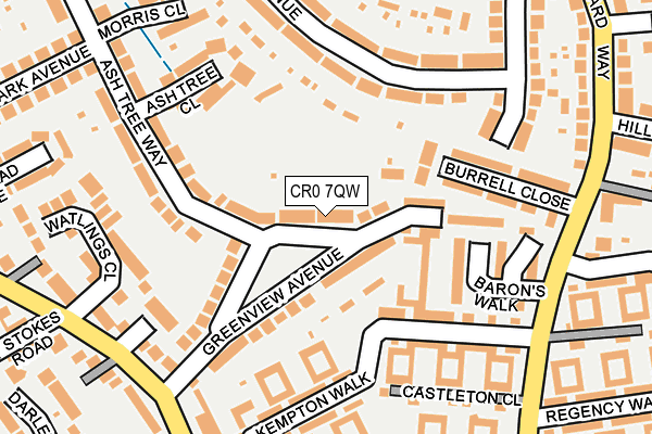 CR0 7QW map - OS OpenMap – Local (Ordnance Survey)