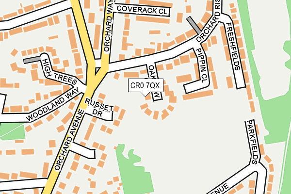 CR0 7QX map - OS OpenMap – Local (Ordnance Survey)